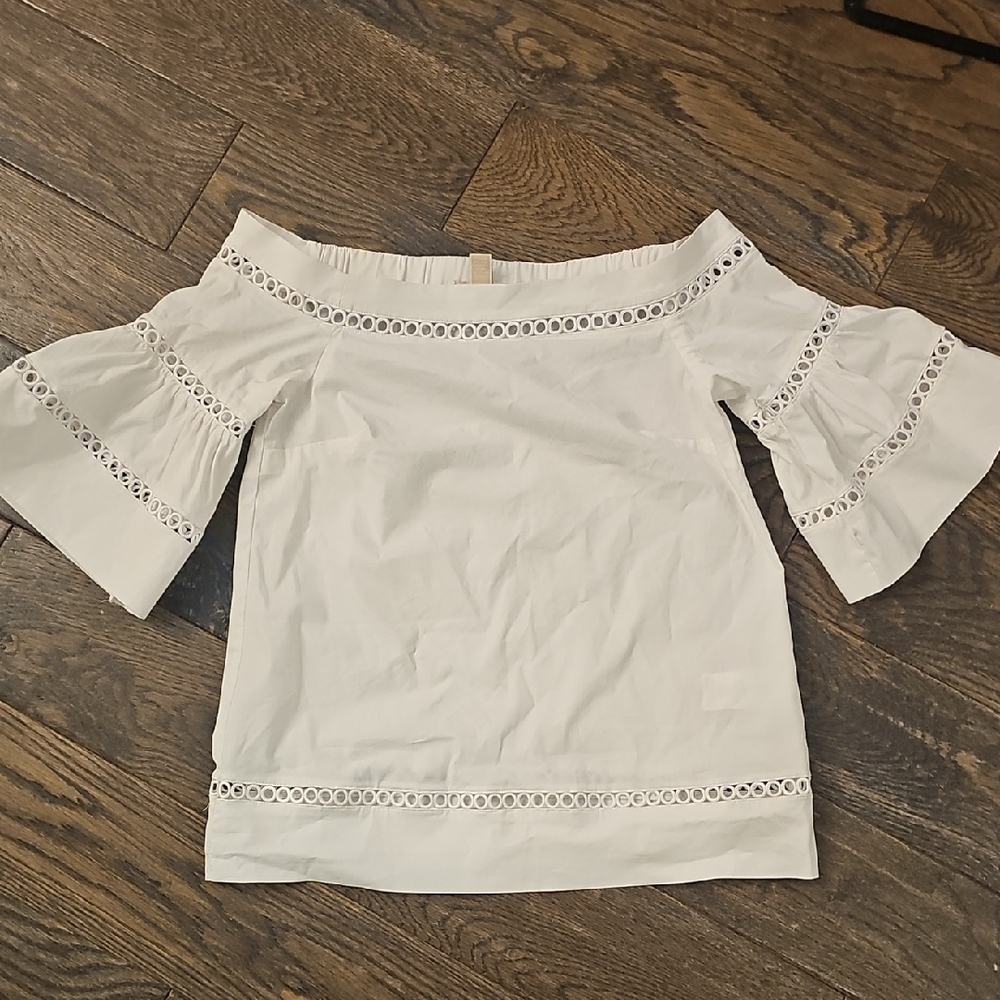 MICHAEL Michael Kors White Off-Shoulder Blouse